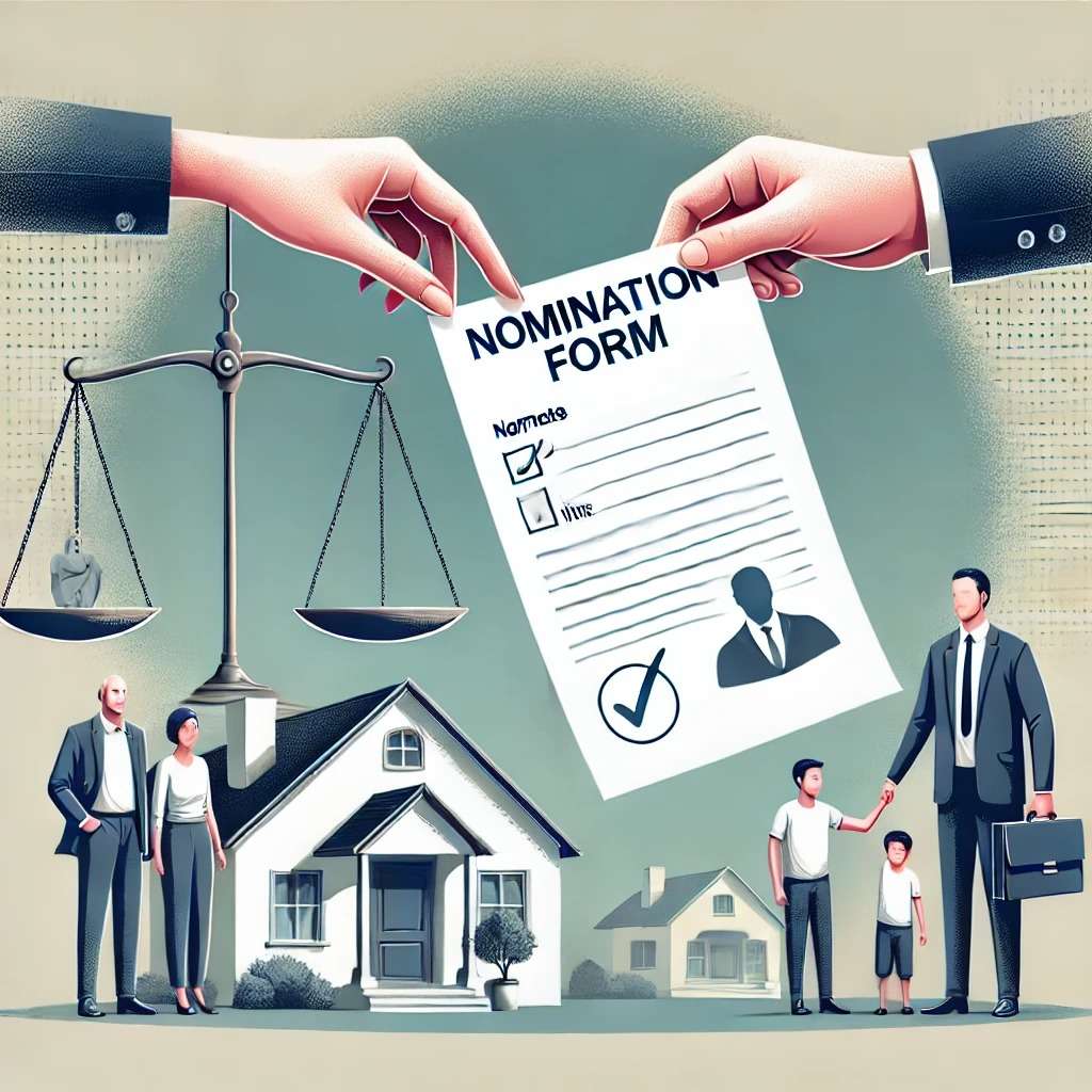 Illustration depicting the role of a nominee in housing societies