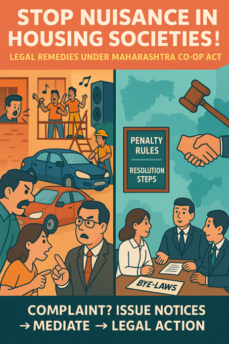 Handling Nuisance in Housing Societies: Legal Remedies & Conflict Resolution in Maharashtra